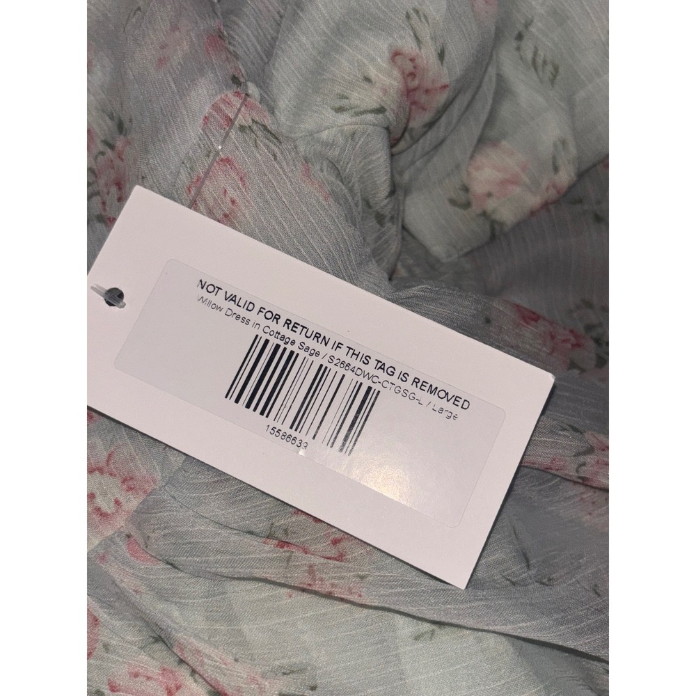 Worth Collective Willow Maxi Dress w/Train Cottage Sage Large NWT Princess - Picture 11 of 15
